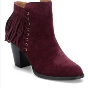 NWB Sofft Ankle Booties,  Women's, Burgundy, Sz 8, Suede